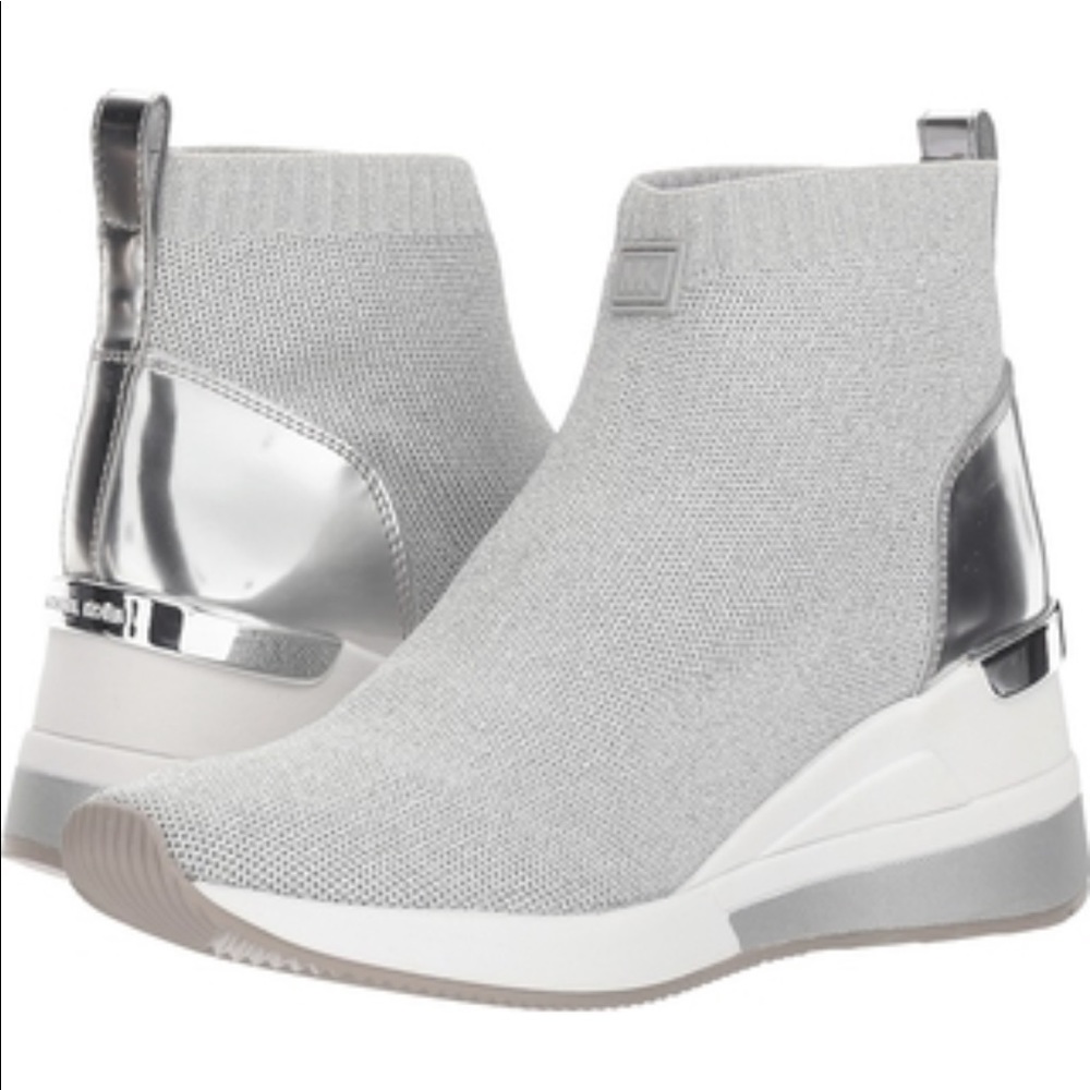 Michael Kors Skyler Metallic Knit Sneaker 7.5m